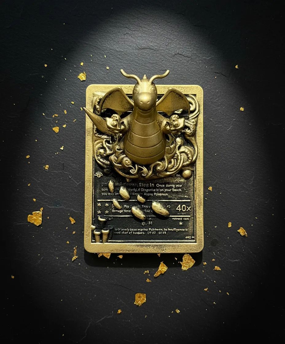 Dracolosse - carte en relief impression 3D, deco murale geek, cadeau gamer collection, photo 2